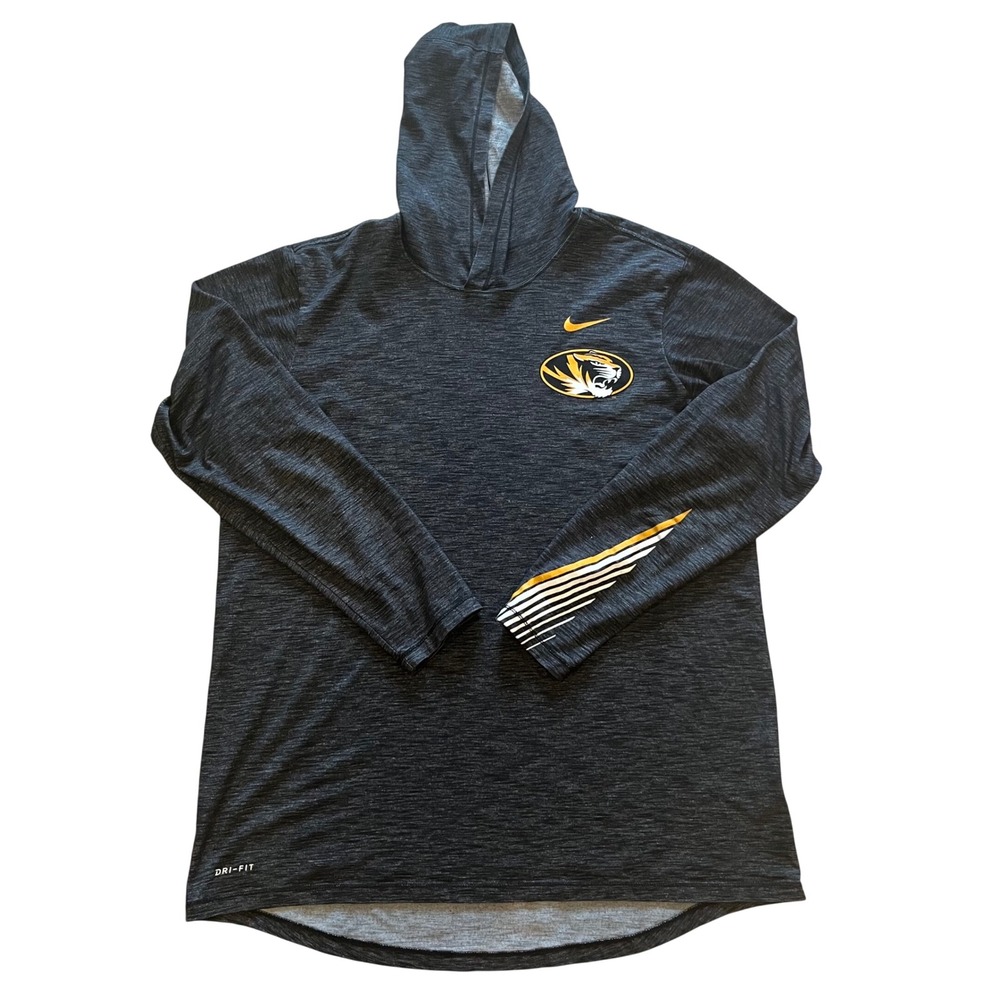 Nike Missouri Tigers Dri-FIT Hoodie Mens XLT Charcoal Heather Mizzou Performance